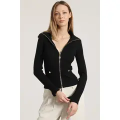 LIOLA - Cardigan punto con cierre mujer negro