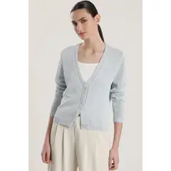 LIOLA - Cardigan con hilo metalizado mujer celeste