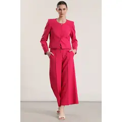 LIOLA - Pantalón cropped con cinturón mujer fresa