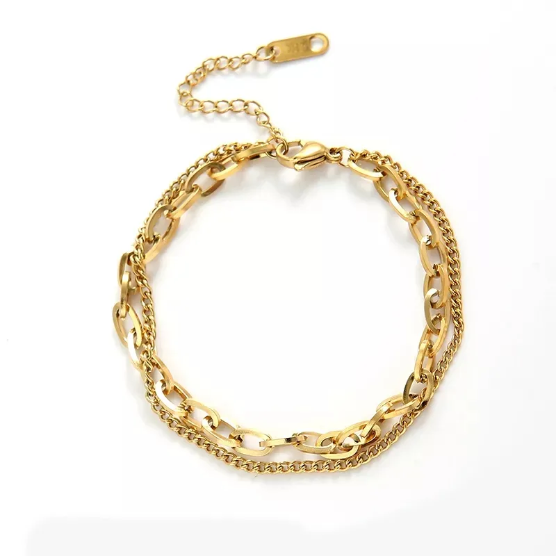 LUXURYJOYAS - Pulsera Mujer Con BañoDeOro18kt Asimetrica