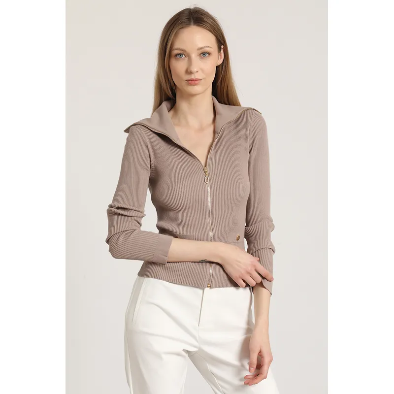 LIOLA - Cardigan punto con cierre Liola mujer topo