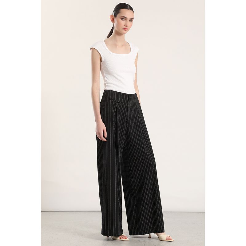 LIOLA - Pantalón ancho mujer Liola negro