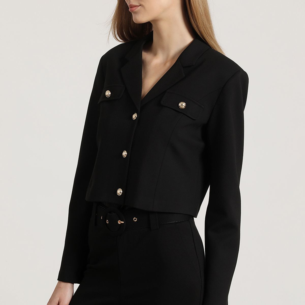LIOLA - Chaqueta cropped Liola mujer negro