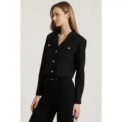LIOLA - Chaqueta cropped mujer negro