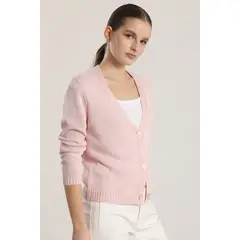 LIOLA - Cardigan con hilo metalizado mujer rosa
