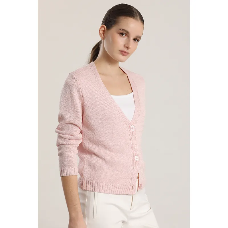 LIOLA - Cardigan con hilo metalizado liola mujer rosa