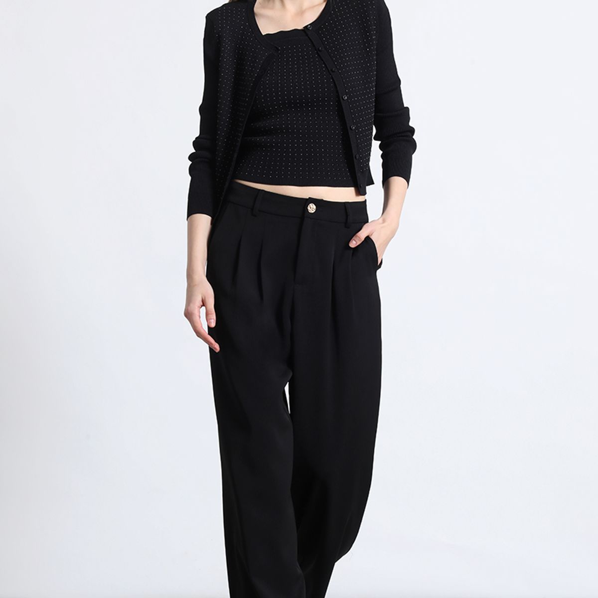 LIOLA - Cardigan tejido liola mujer negro