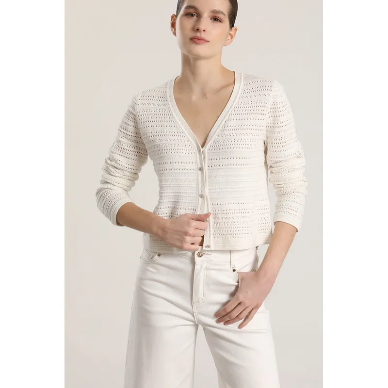 LIOLA - Cardigan punto liola mujer crudo
