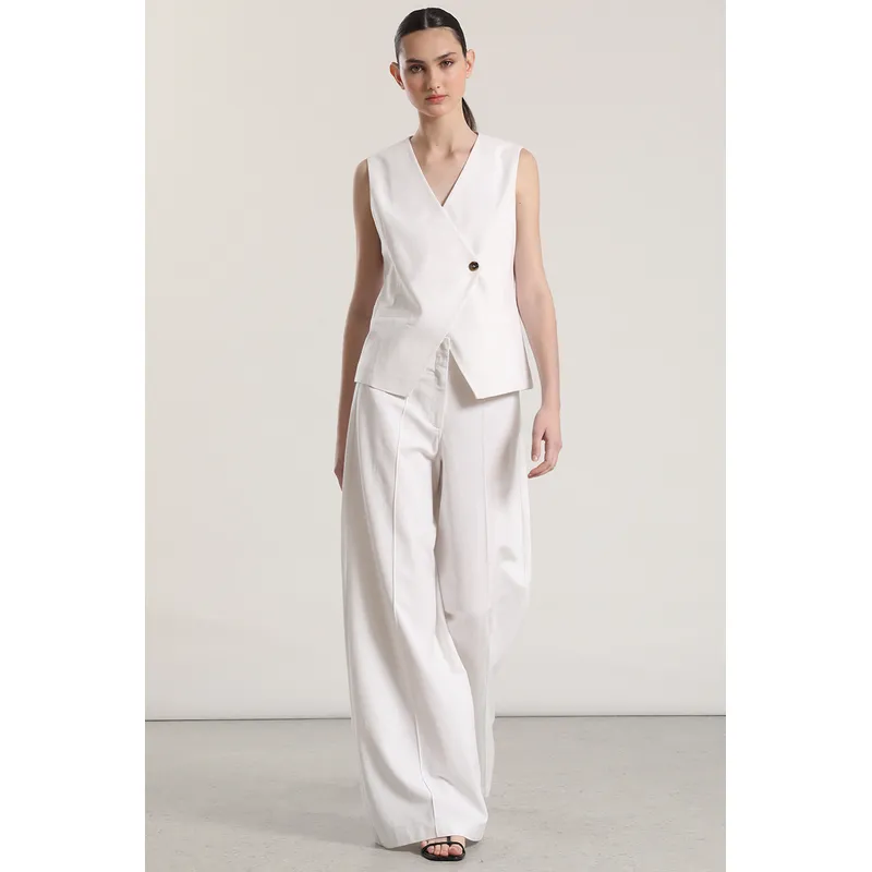 LIOLA - Pantalón palazzo lino liola mujer crudo