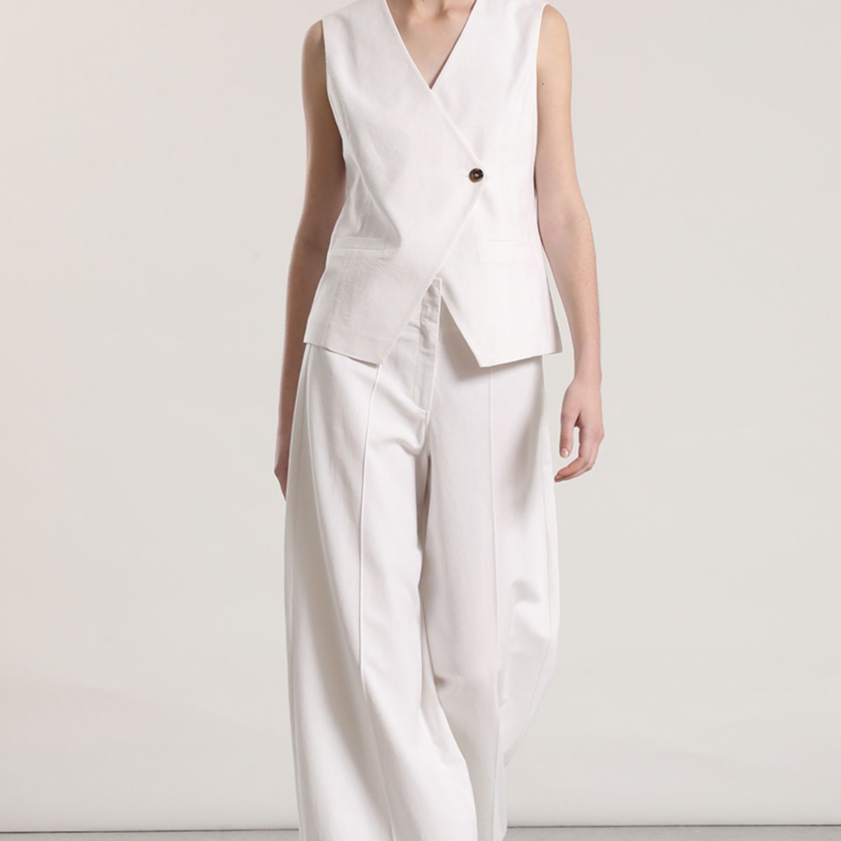 LIOLA - Pantalón palazzo lino liola mujer crudo