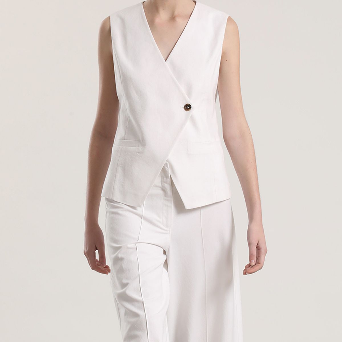 LIOLA - Pantalón palazzo lino liola mujer crudo