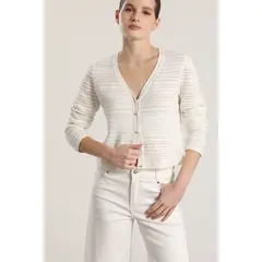 LIOLA - Cardigan punto mujer crudo