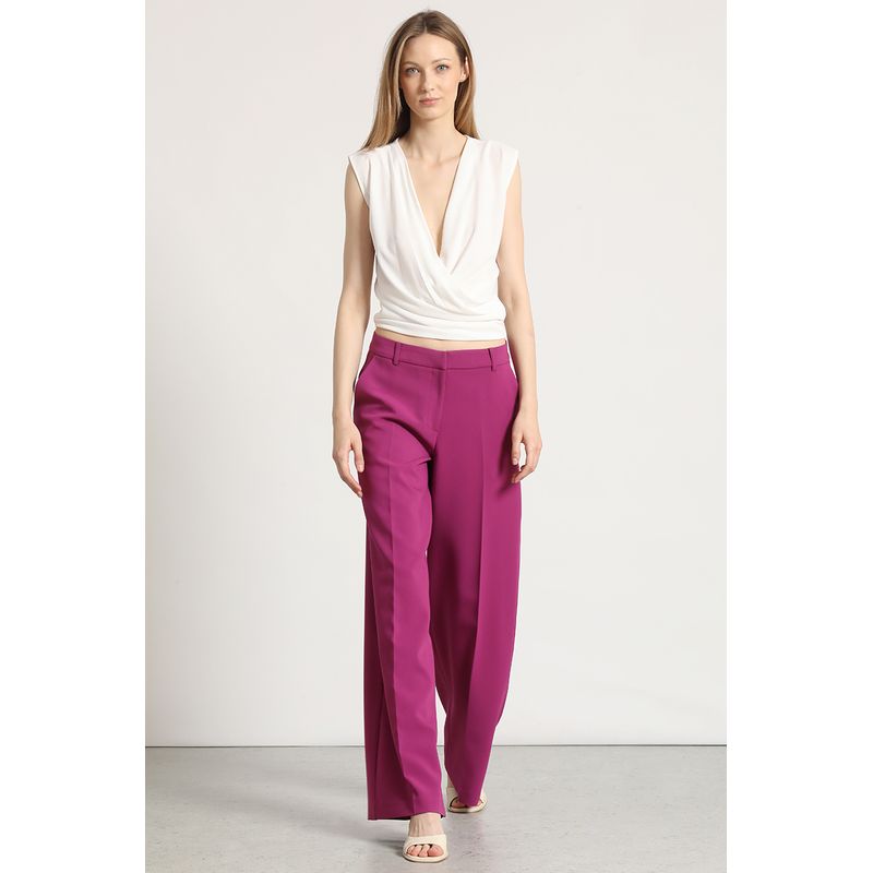 LIOLA - Pantalón ancho Liola mujer ciruela