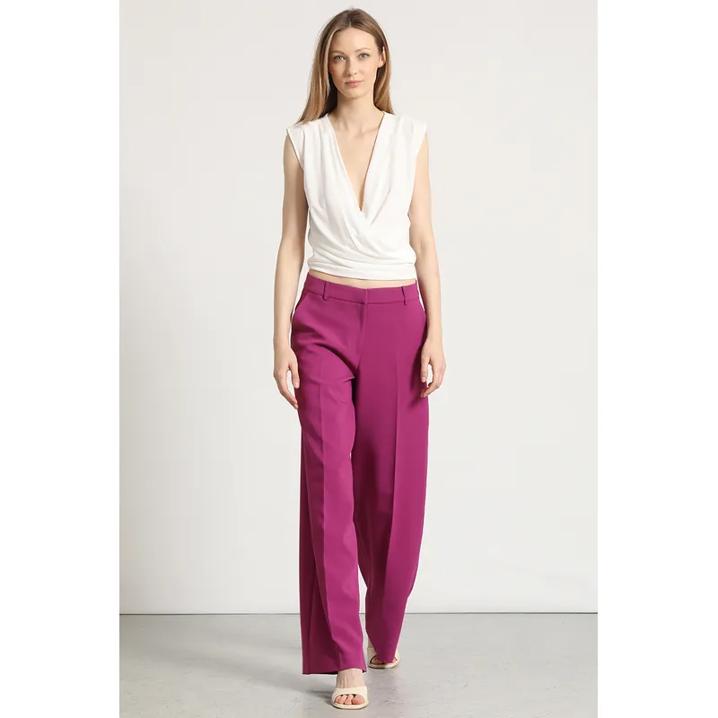 LIOLA - Pantalón ancho Liola mujer ciruela