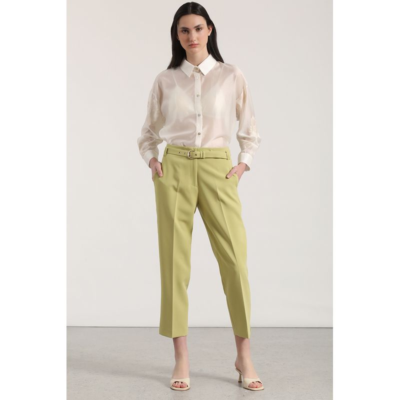 LIOLA - Pantalón sastre con cinturón Liola mujer pistacho