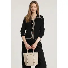 LIOLA - Chaqueta punto contratono mujer negro