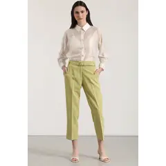 LIOLA - Pantalón sastre con cinturón mujer pistacho