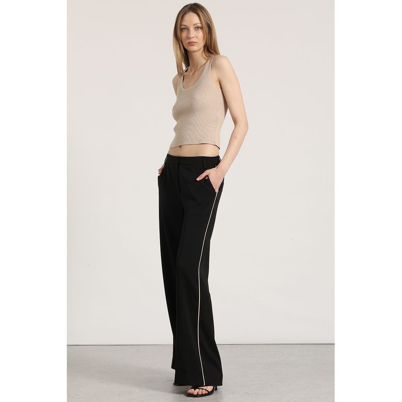 LIOLA - Pantalón ancho contraste liola mujer negro
