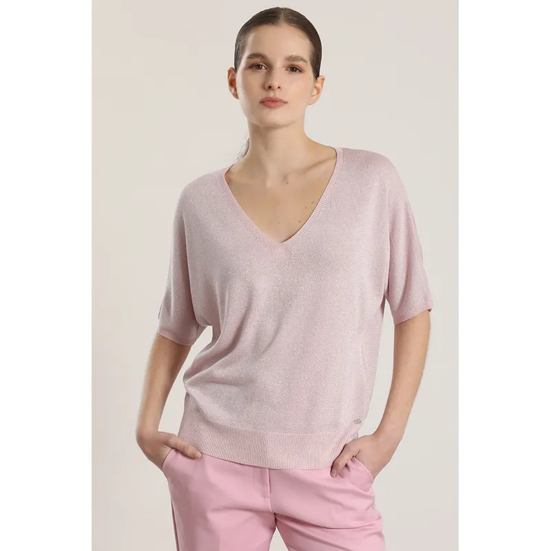 LIOLA - Tejido punto metalizado liola mujer rosa