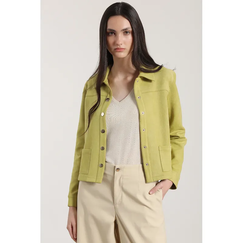 LIOLA - Chaqueta efecto gamuza Liola mujer pistacho