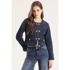 LIOLA - Chaqueta corta denim mujer azul