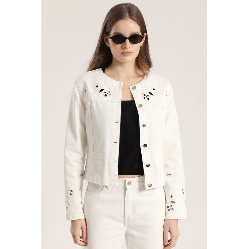 LIOLA - Chaqueta con bordado Liola mujer crudo