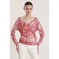 LIOLA - Tejido estampado mujer rosa