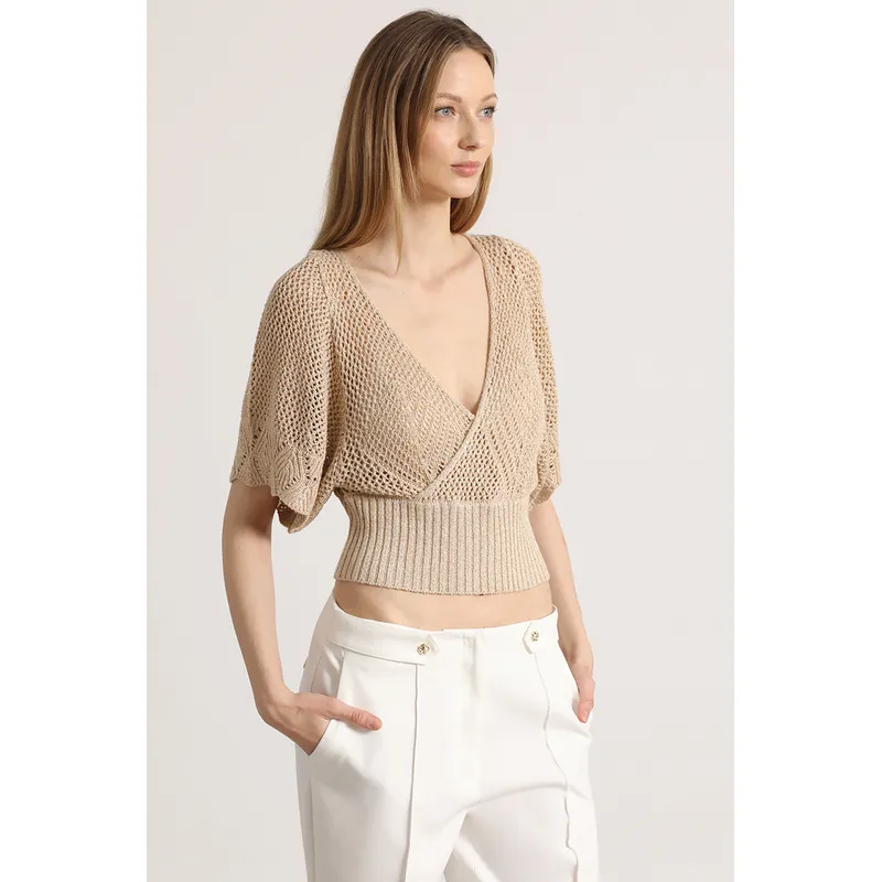 LIOLA - Tejido abierto liola mujer beige