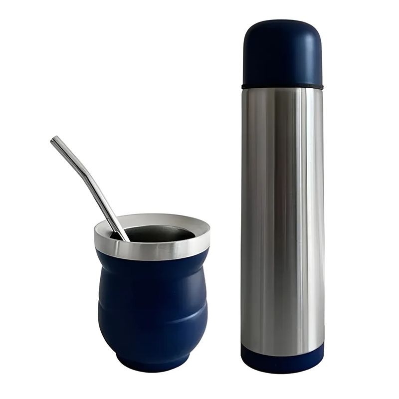 GENERICO - Set De Mate Con Bombilla + Termo Bala 1000ml Set Matero