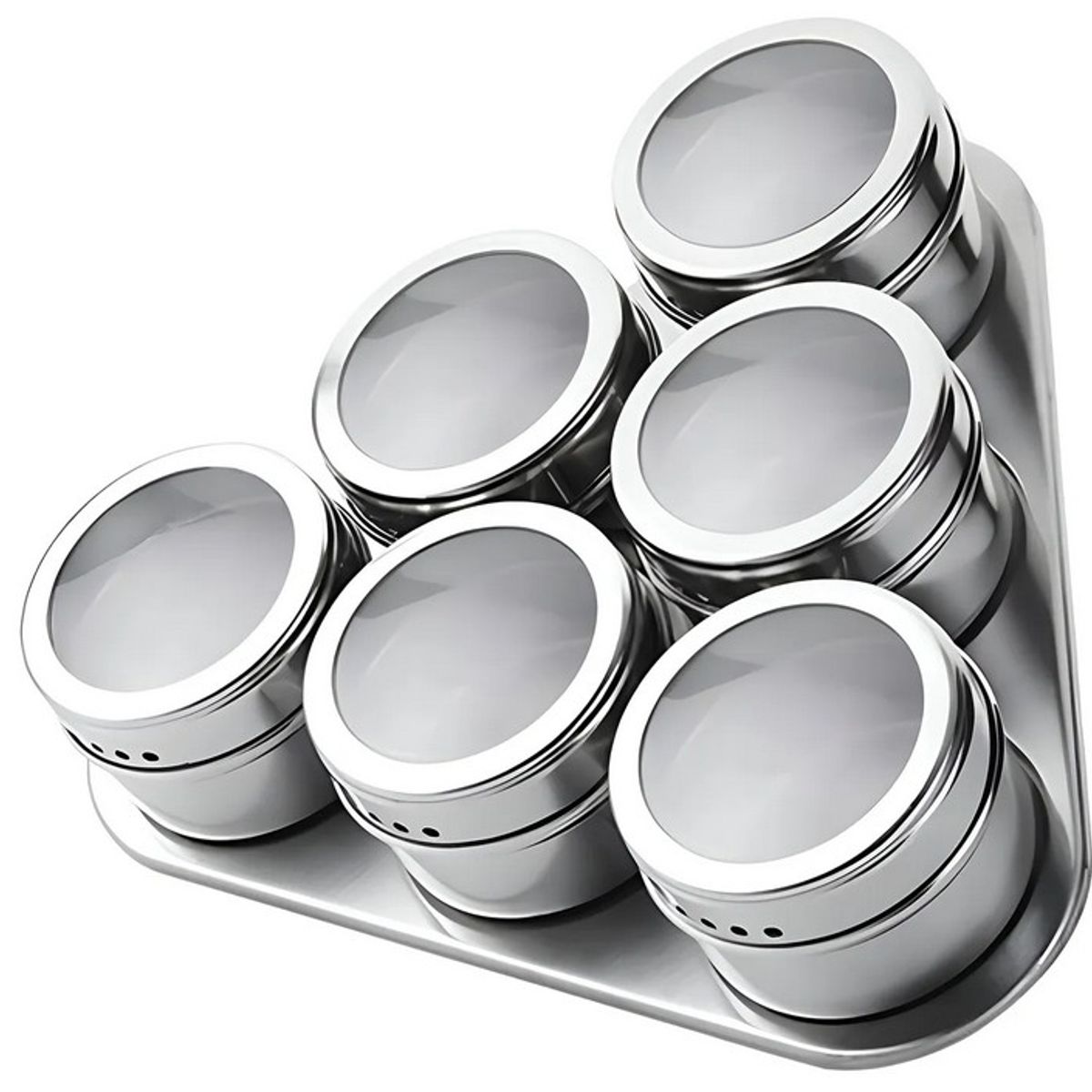 GENERICO - Set 6 Condimenteros Especiero Con Iman De Acero Inoxidable  Magnetico