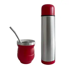 GENERICO - Set De Mate Con Bombilla + Termo Bala 1000ml Set Matero