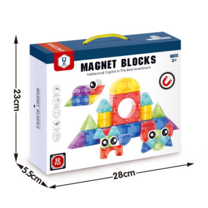 ANGELES DEL HOGAR - JUEGO DE BLOQUES MAGNETICOS 32PZS