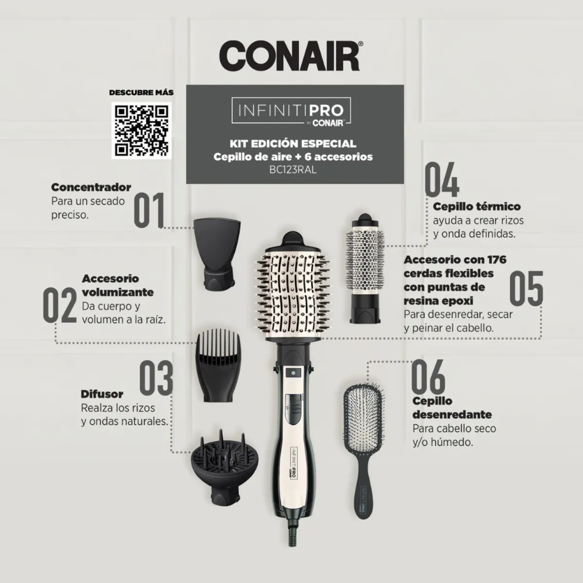 CONAIR - Cepillo de Aire Multipack BC123CL