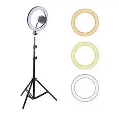GENERICO - ANILLO ARO LUZ LED FOTOGRAFÍA 26 CM CON TRÍPODE AJUSTABLE
