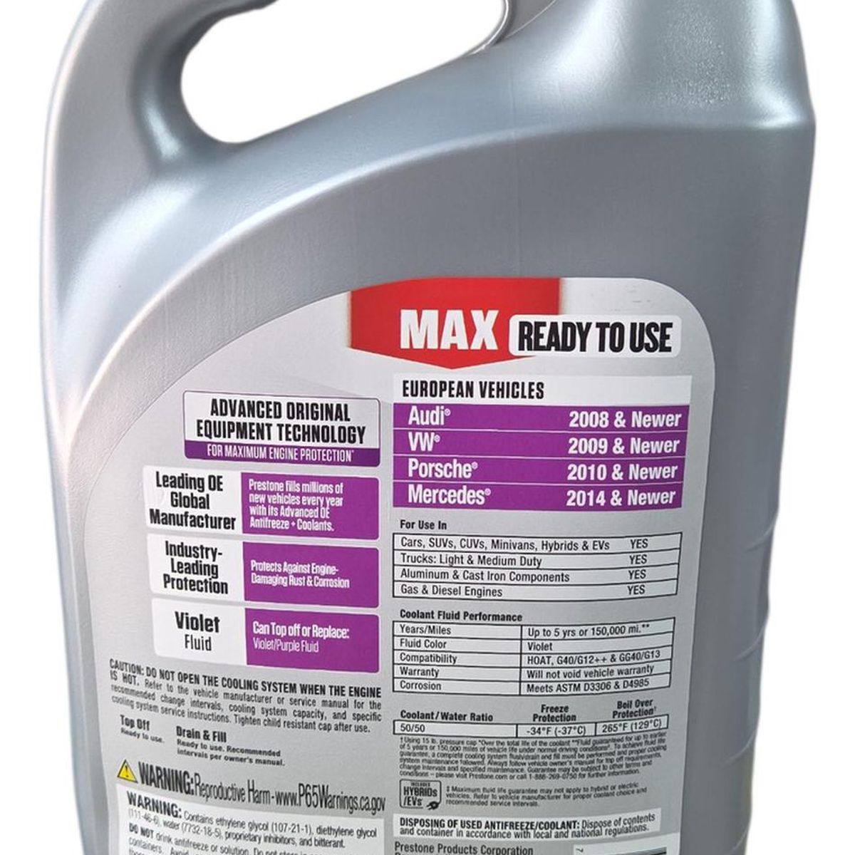 PRESTONE - Refrigerante Y Anticongelante 50/50 Prestone Violeta 3.8l