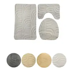 HOMEY - Juego de Alfombras para Baño, 3 Piezas, Relieve, Colores Surtidos.