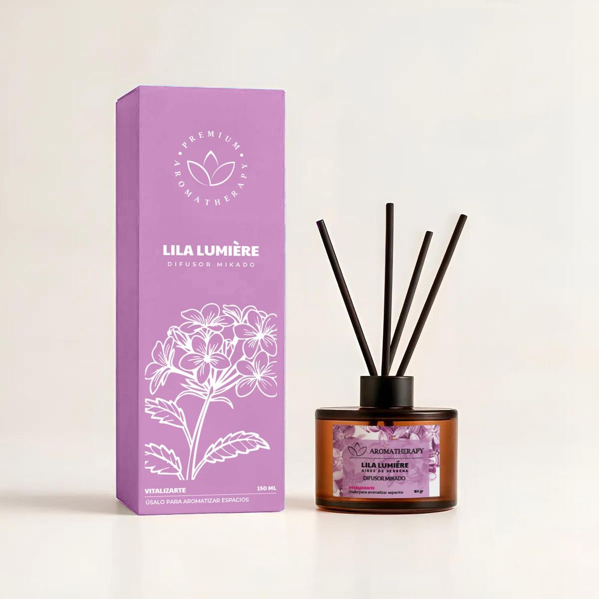 GENERICO - Difusor De Aroma Mikado Aromatherapy 150ml + Varillas Ratan - Fucsia