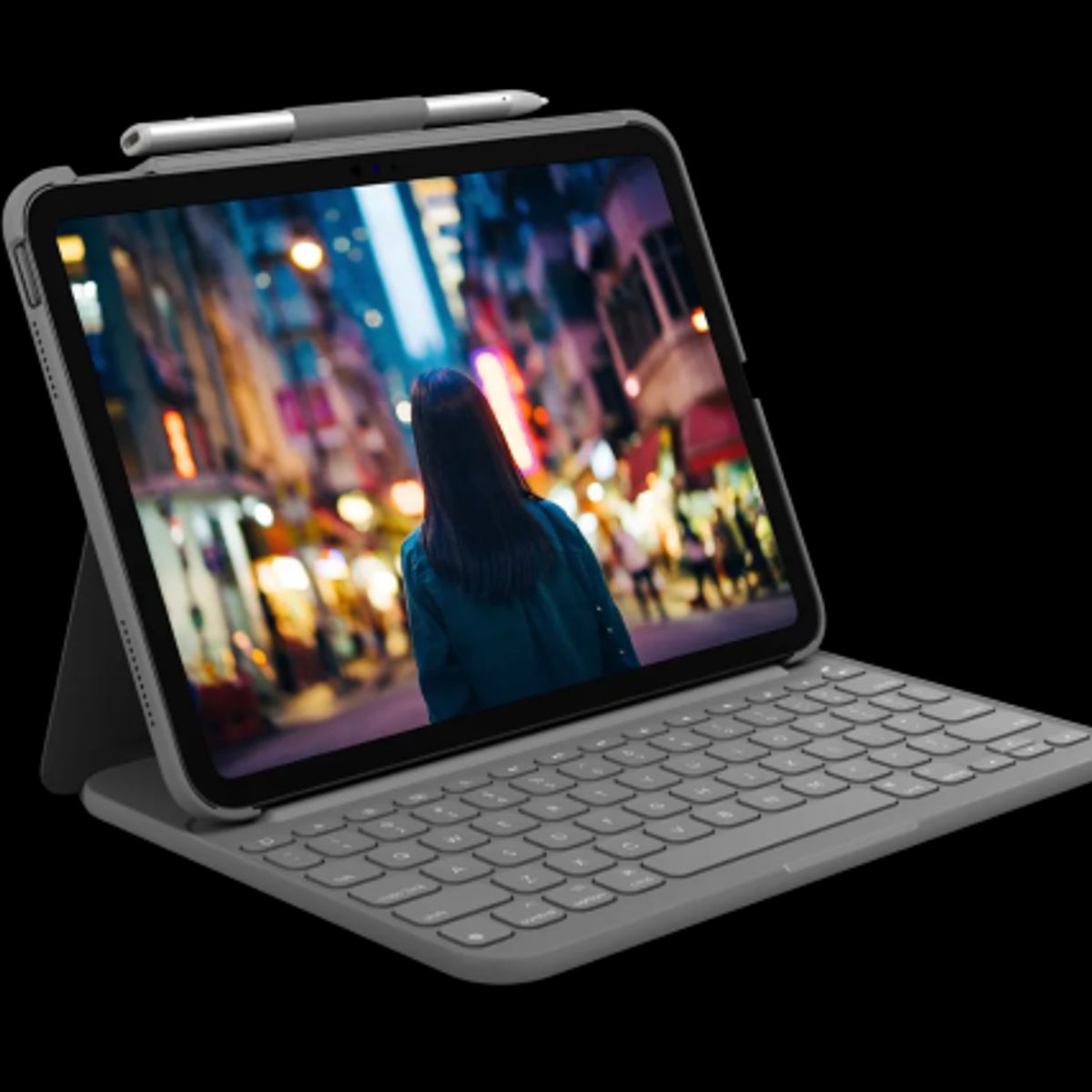 LOGITECH - Logitech Slim Folio Funda con Teclado para iPad 10ª Gen Bluetooth Gris