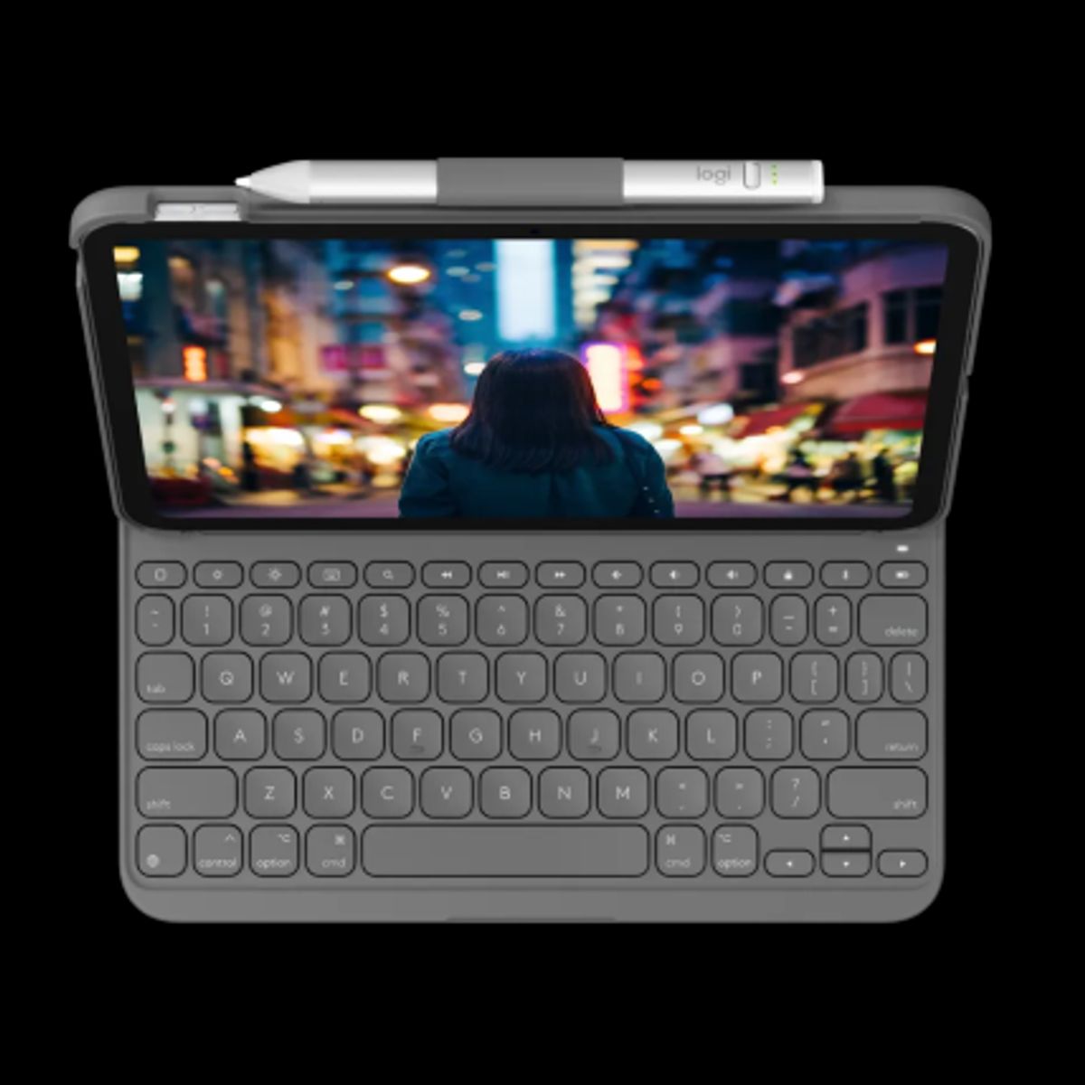 LOGITECH - Logitech Slim Folio Funda con Teclado para iPad 10ª Gen Bluetooth Gris