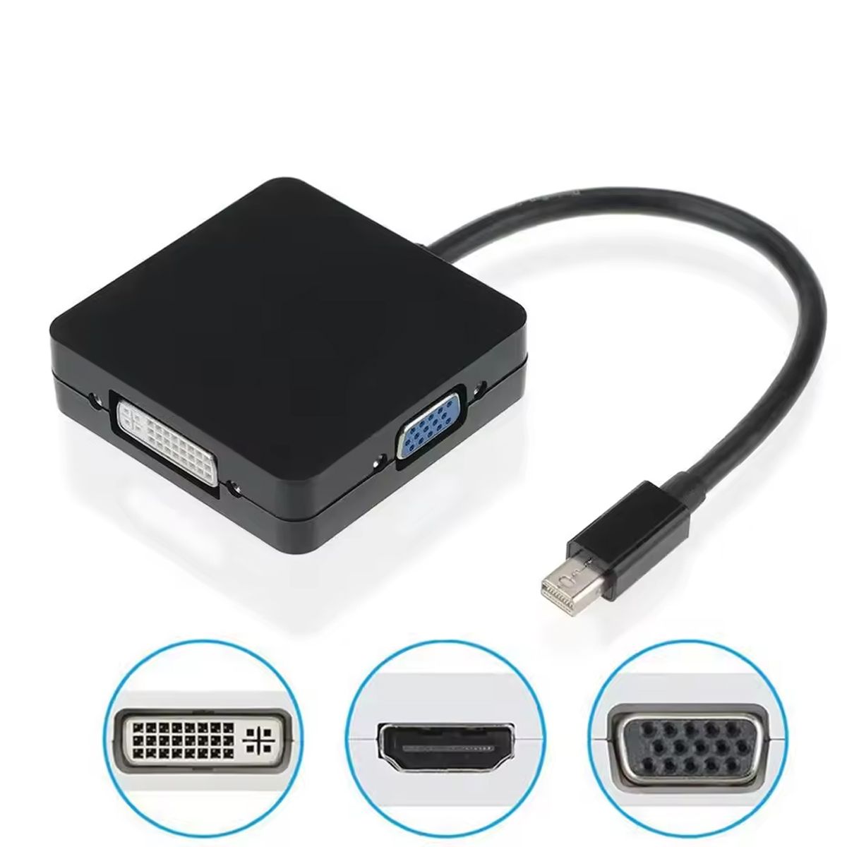 GENERICO - ADAPTADOR MINI DISPLAY PORT A HDMI  VGA  DVI