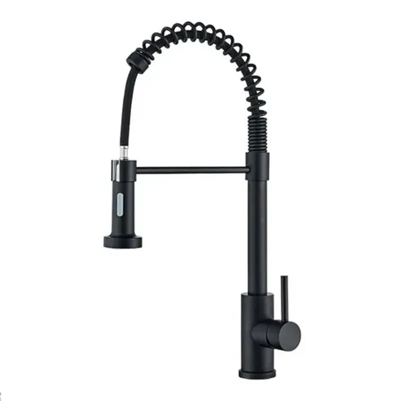 GENERICO - Grifo Llave Lavaplatos Monomando Cocina Extensible Flexible Negro