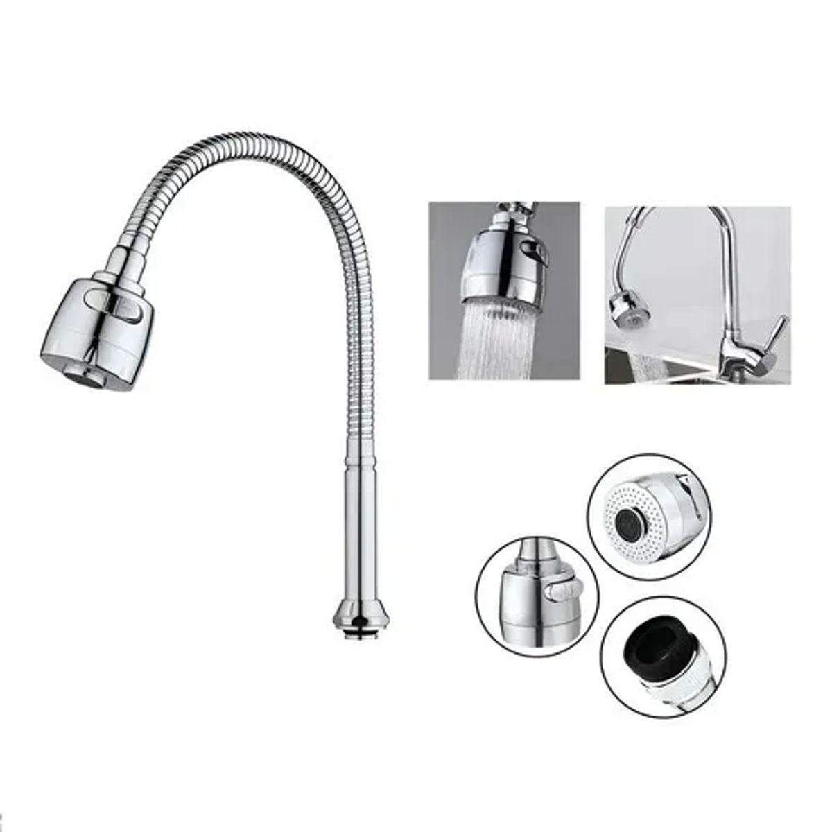 GENERICO - Extension Flexible Lavaplatos Grifo Llave Para Lavaplatos Gris