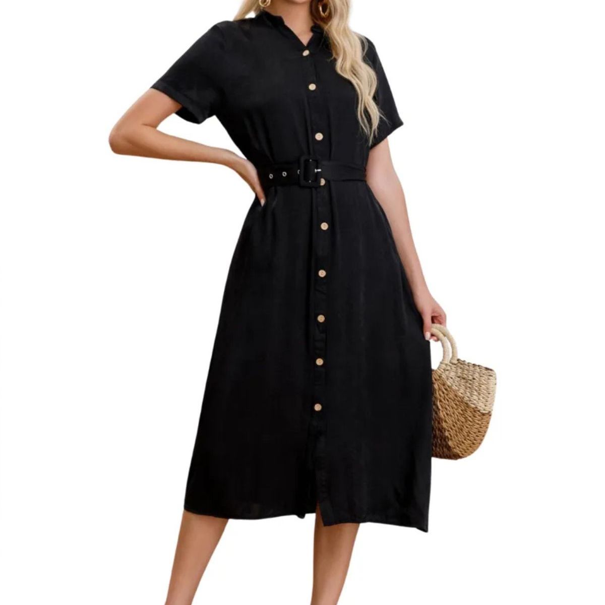 LOOK SHOP - Vestido Largo Primavera Mujer Liso. Tipo Jeans 3323