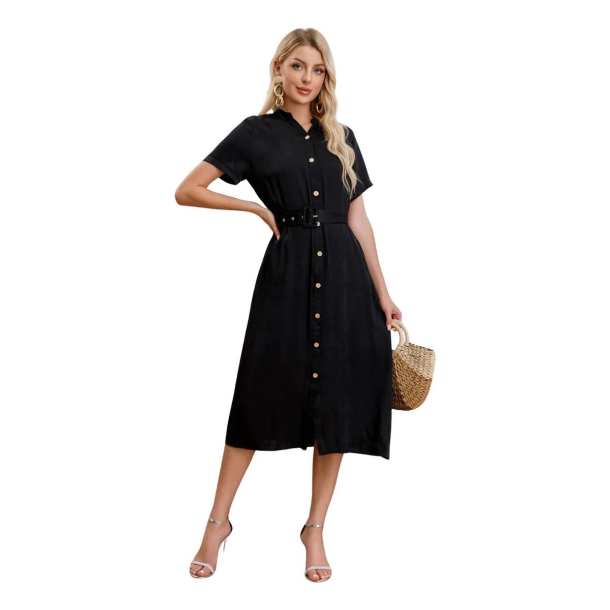 LOOK SHOP - Vestido Largo Primavera Mujer Liso. Tipo Jeans 3323