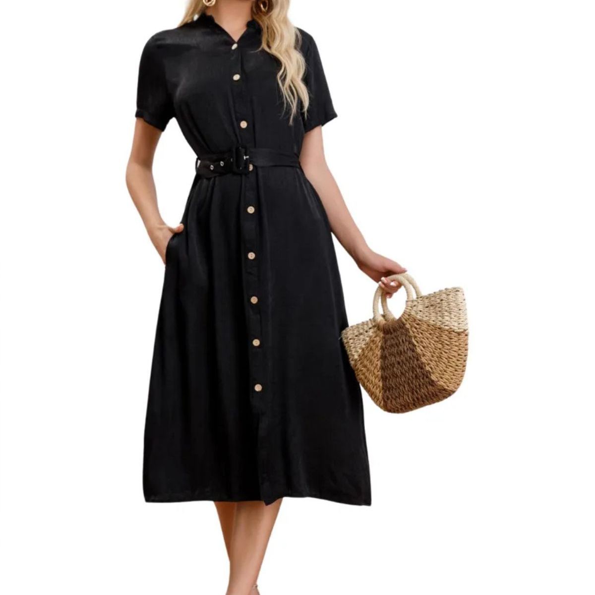 LOOK SHOP - Vestido Largo Primavera Mujer Liso. Tipo Jeans 3323