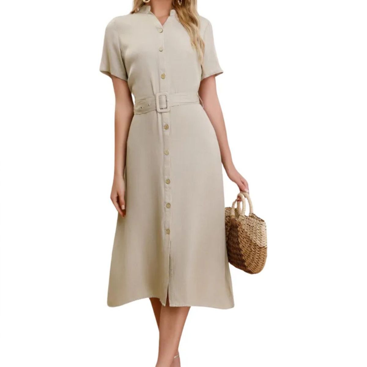 LOOK SHOP - Vestido Largo Primavera Mujer Liso. Tipo Jeans 3323