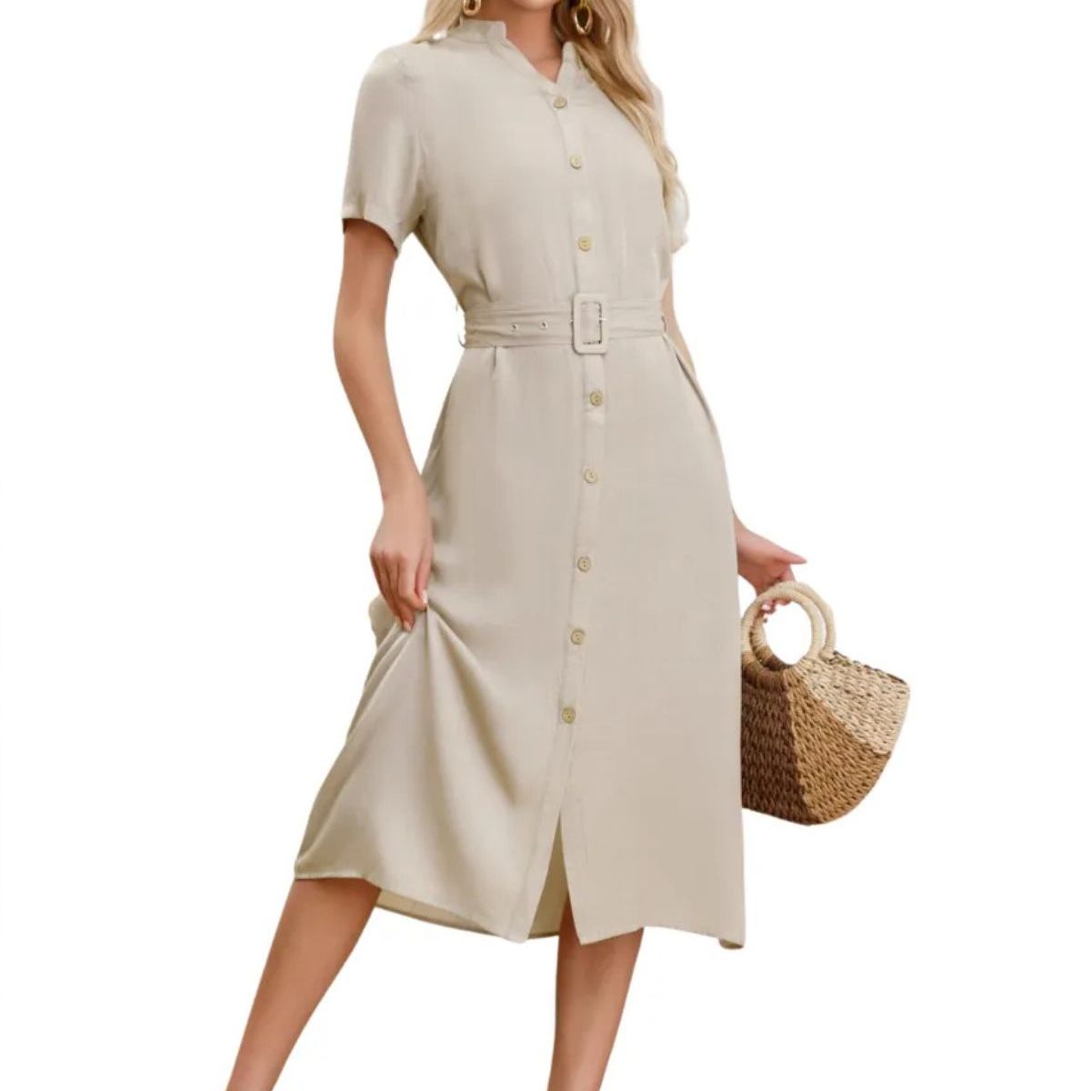 LOOK SHOP - Vestido Largo Primavera Mujer Liso. Tipo Jeans 3323