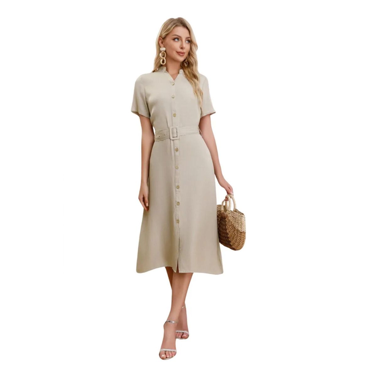 LOOK SHOP - Vestido Largo Primavera Mujer Liso. Tipo Jeans 3323