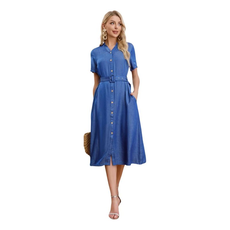 MPROPIA - Vestido Largo Primavera Mujer Liso. Tipo Jeans 3323