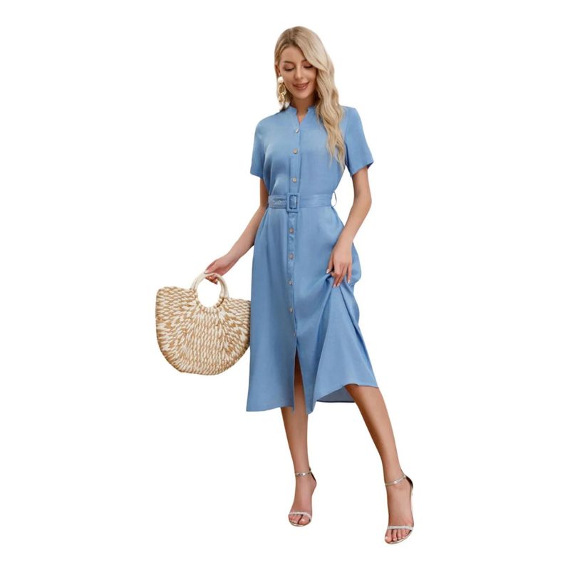 MPROPIA - Vestido Largo Primavera Mujer Liso. Tipo Jeans 3323